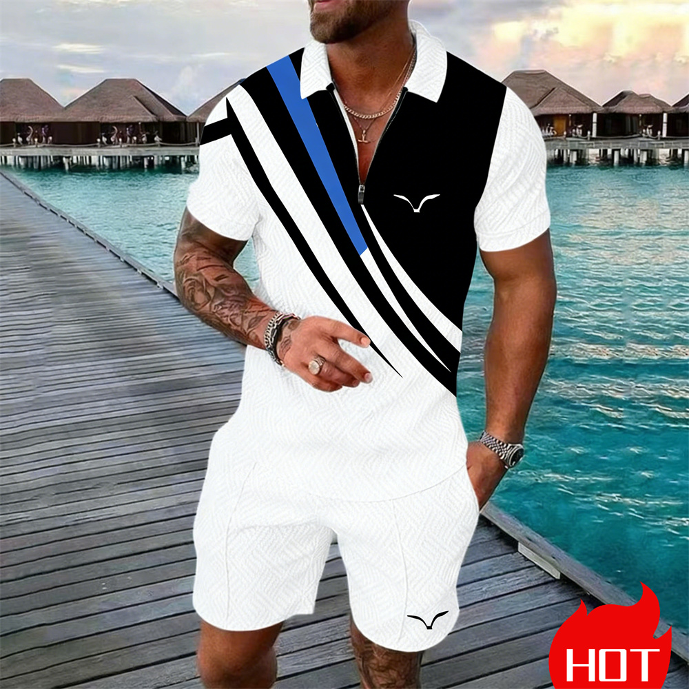 Summer Clothing Styles Men - Conjunto de verano a rayas estilo