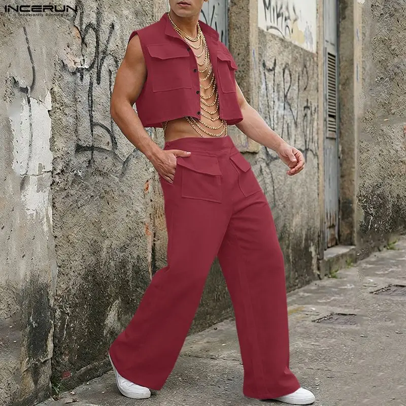Summer Clothing Mens - Conjuntos INCERUN para Hombre, Camiseta sin
