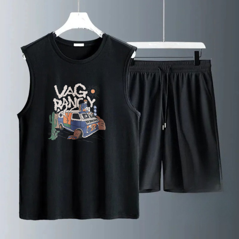 Conjuntos de Camisetas sin Man - Summer Clothing Mens reseña y precio