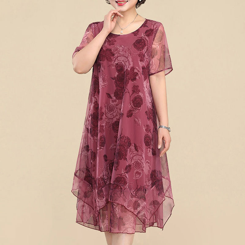 Nuevos vestidos de manga corta - Summer Clothing For 70 Year Old Woman reseña y precio