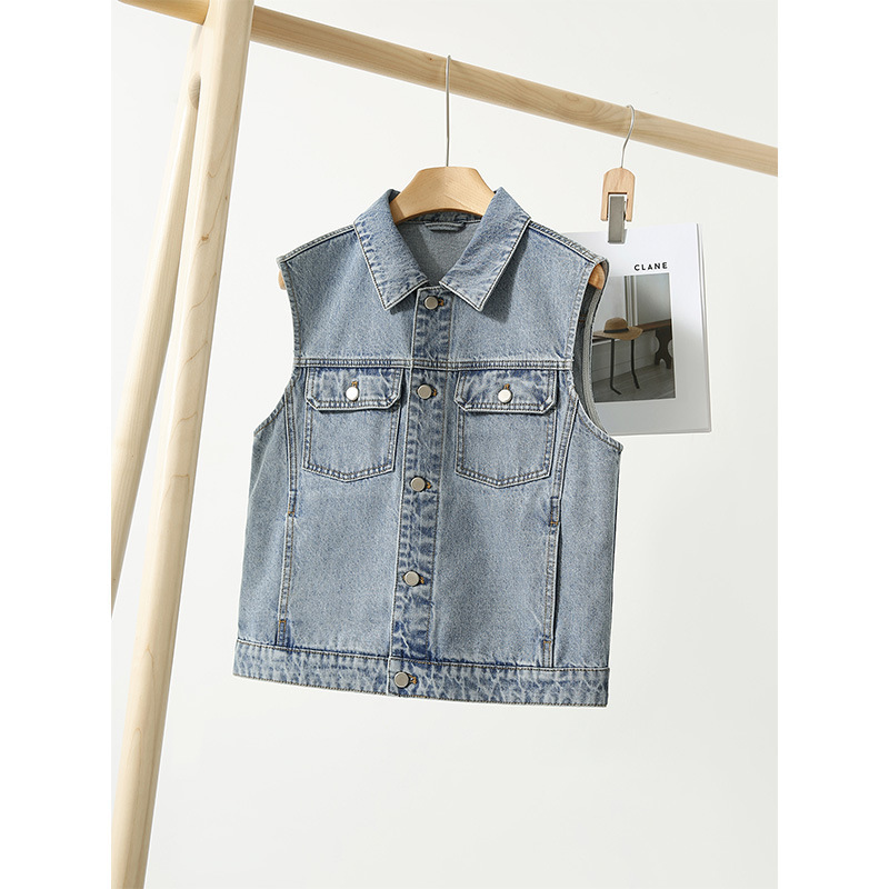 Xinjiang-Chaleco vaquero lavad - Summer Clothing Staples reseña y precio